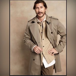 COPY - Vintage London Fog Trench Coat Tan Button Up Belted Long Sleeves Size 44…